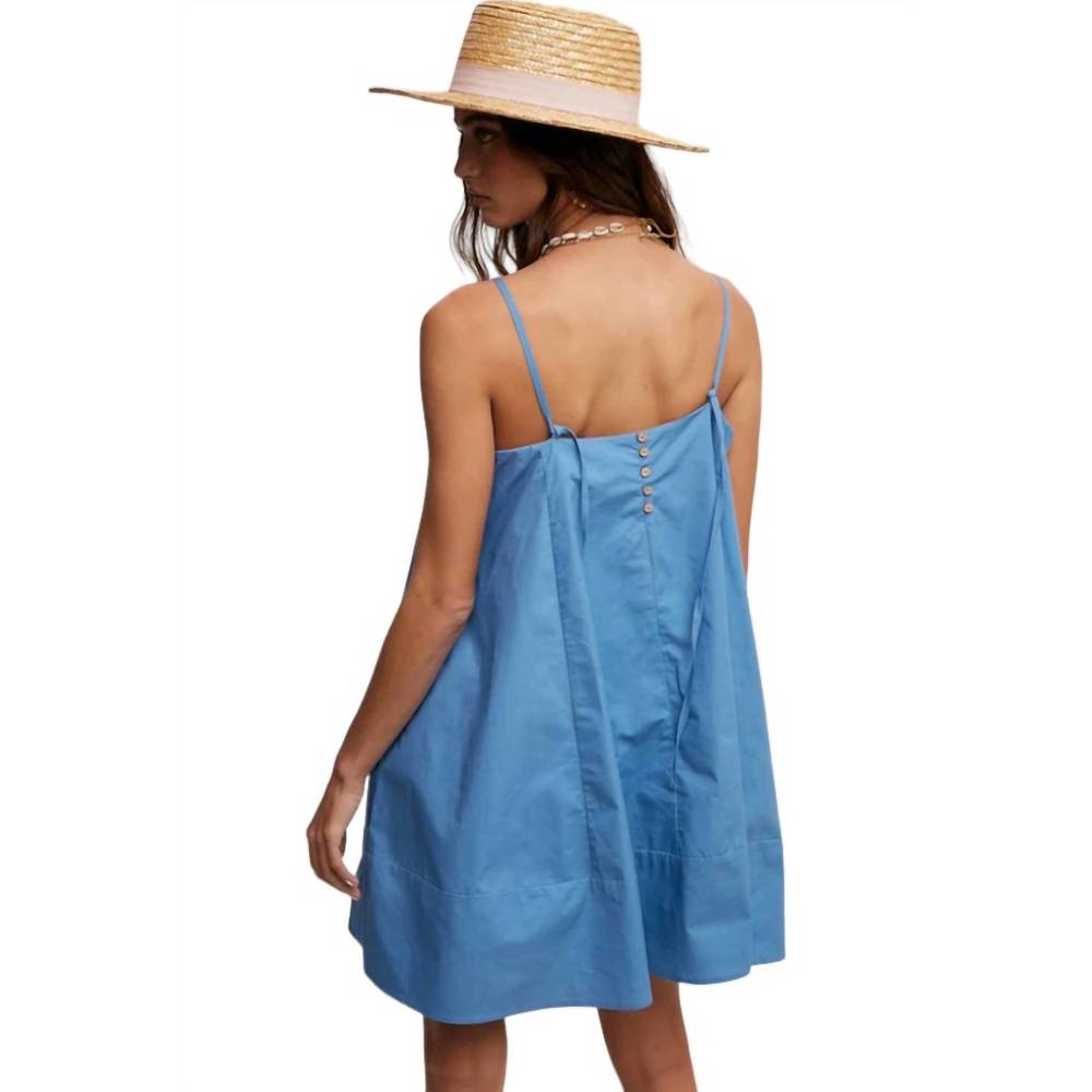 NEW LISTICLE strap swing dress in french blue - Picture 3 of 4
